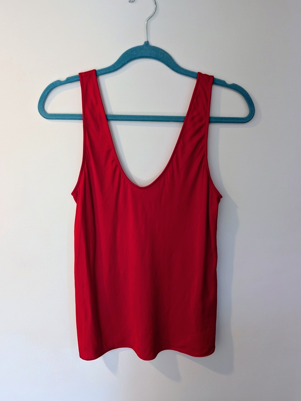 Deep Scoop Neck Satin Tank